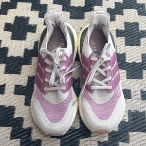 Adidas Women's Purple and Cream Sneakers